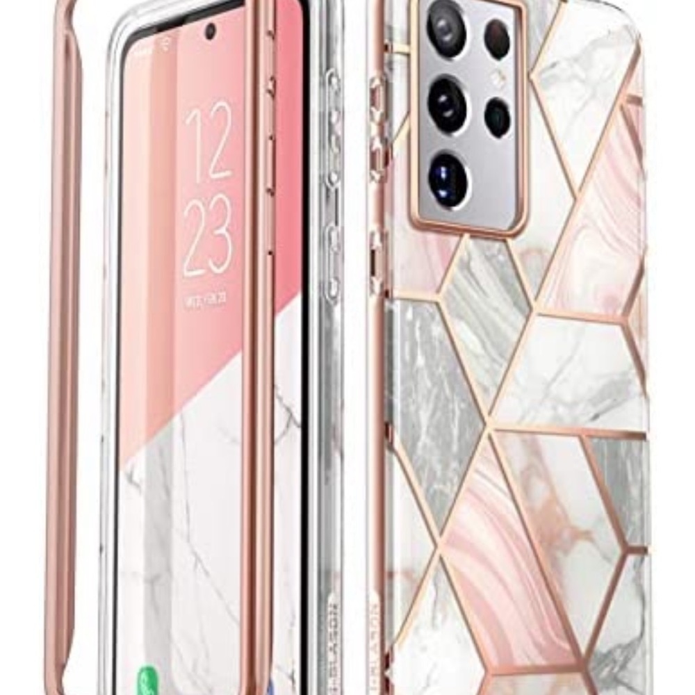 💛i-Blason Cosmo Series Samsung Galaxy S21 Ultra 5G Case pink Marble